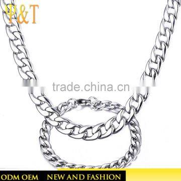 Jingli jewelry Fashion stainless steel silver chain jewelry sets