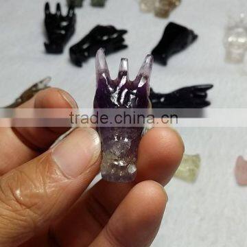 Lovely Purple fluorite crystal dragon skull for sale