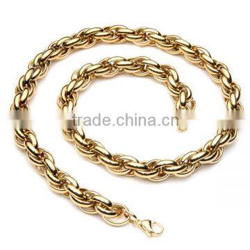 Stainless Steel Factory Twisted Chain Necklace Multilayer 18k Gold Bracelet Men Jewelry Sets photo-3