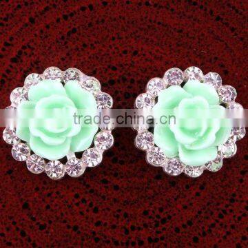 Floral Patterned Diamond Rhinestones With Chiffon Flower DIY Hair Accessories photo-4