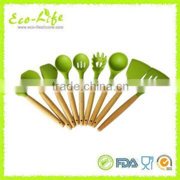 Heat-resistant Silicone Kitchen Utensils Set of 9, Kitcenware Cooking Tool Set, Brush Spatula Spaghetti Turner Ladle