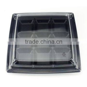 Disposable Lunch Box With Divider Black Tray Plastic PP Microwave Safe Lunch Food Box photo-4