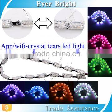 Newest product for 2017 auto drl lighting 2pcs white/amber crystal lighting phone APP control/led wifi light bulb