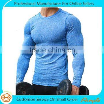 Hot sale long sleeve plain good compression t shirt for men