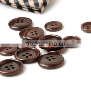 Coffee Brown 4 Holes Natural Corozo Nut Button With Round Rim for Men's Suit photo-2