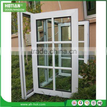 Casement Glass reception window fashion grill window opening 180 degree PVC casement windows