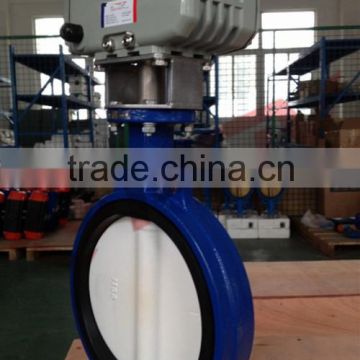 strong oxidant cast steel fluorine lined butterfly valves