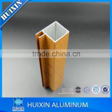 Hot product wood color powder coated extruded aluminium profile for kitchen cabinet