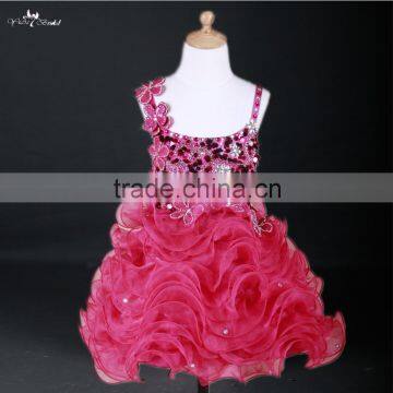 FG33 Plum Colored Ruffled Skirt Lovely Lace Cinderella Girl Flower Fancy Dresses Competition For Wedding