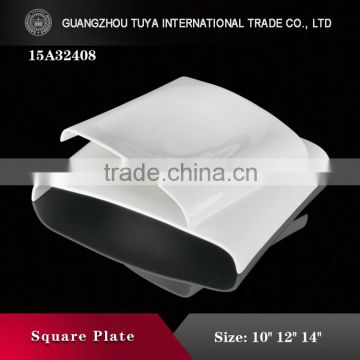 Reverse side ceramic porcelain square plate dish