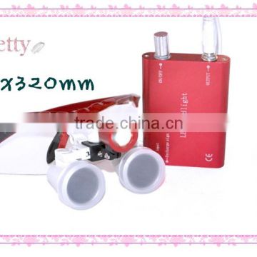 320mm 420mm working distance Dentist Surgical Binocular Dental Loupe with LED Headlight Lamp