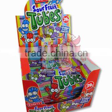 Sour fruit tubes gummy candy stick