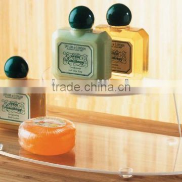 hot sale acrylic hotel serving tray with metal handle