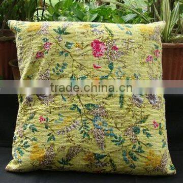 Assorted elegant Tropicana fruitprint Kantha Cushion cover pillow cover manufacturer from jaipur