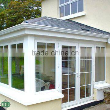 French side hung PVC door, double glass for entrance