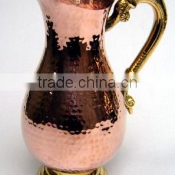 Copper Water Pitcher Jug Hammered