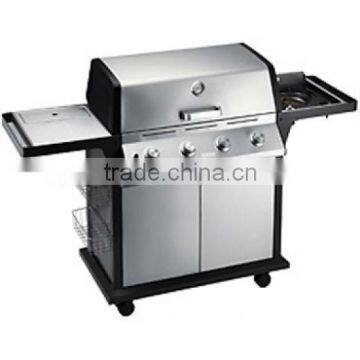 outdoor kitchen bbq gas grill with side oven