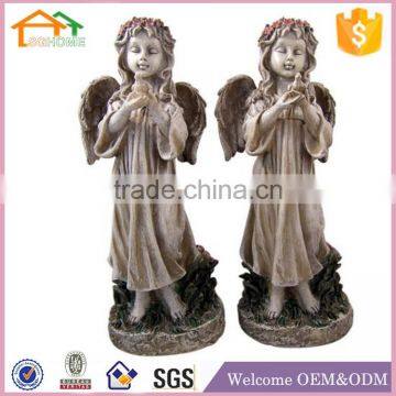 Factory Custom made best home decoration gift polyresin resin angel garden glory