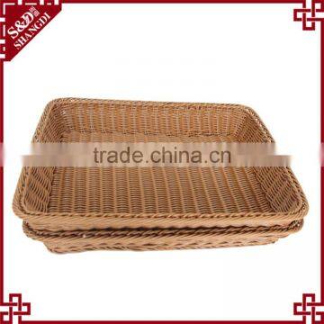 Handcraft PE Rattan Fruit Vegetables Basket Double for Supermarket Display photo-2