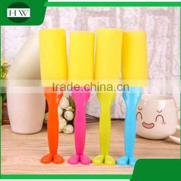Kitchen Cartoon Person Shape Stand Plastic Sponge Long Handle Tableware Water Cup Bottle Clean Cleaning Brush photo-3