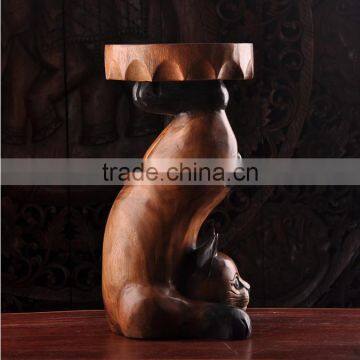 Thailand Style Wood Carved Panda Chair, Panda Shape Design Handcarved Little Chair (BF01-X1173) photo-2