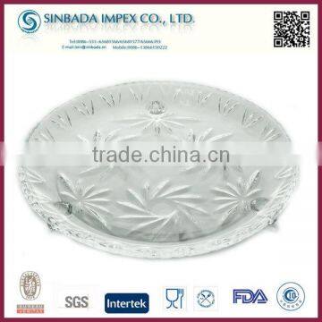 New style elegant round flat crystal plate glass