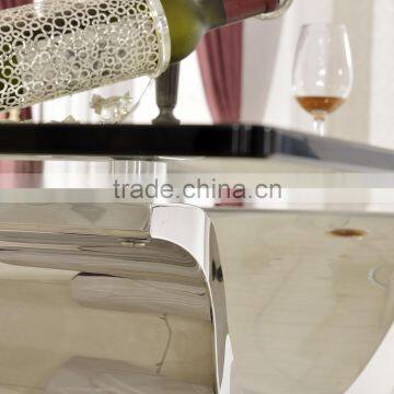 TH346 2015 Most Popular Cheap Glass Top Metal Base Dining Table Glass Table photo-2