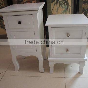 UEnjoy Shabby Chic Pair of Bedside Table Unit Wooden Cabinet 2 Drawers Nightstand Bedroom