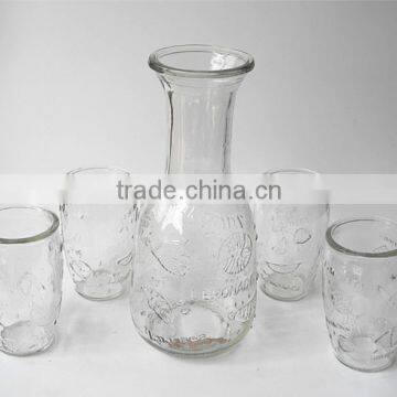 Lemonade Embossed Mango Juice Stemless Glass Tumbler Cup Drinking Set photo-2