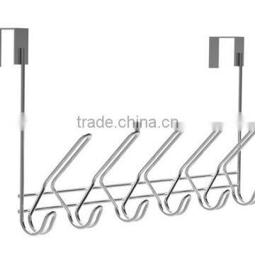 Heavy Duty Chrome Finish Over The Door 15 Hooks Organizer Rack photo-2