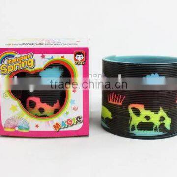 plastic magic rainbow spring toys with printed animals/hot sale rainbow circle