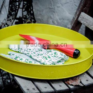 Fancy Round Colorful Printed Custom Metal Tin Dinner Plate Tin Tray Antislip Bar Serving Tin Trays photo-4