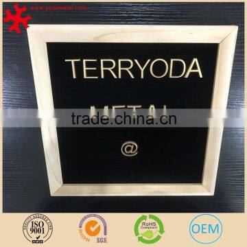 Changeable Letter Menu Board With Oak Frame, Black Felt, 10X10 Inches photo-2