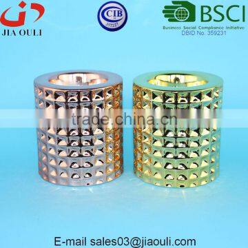 Copper/gold Cylinder Type Ceramic Candle Holder for home decor