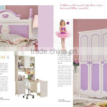 MJ665 2016 New Luxury Colorful White Bedroom Set Wooden Children Kids Teenager Bedroom Set photo-3