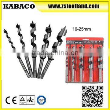 5 Piece Professional Carbon Steel Hex Wood Bit Auger Drill Bits Set 10mm - 25mm