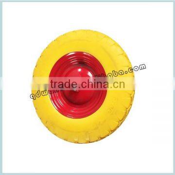 Manufacture Flat PU Rubber Wheelbarrow Wheel 4.00-8 photo-6