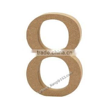 Wooden number 8 Plain, unpainted, unfinished