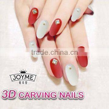 Beauty Nail Supplies Press on Nails Two Color Metal Decoration Artificial Nail Tips Natural photo-4