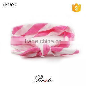 Factory wholesale custom size cotton stripe knot headband