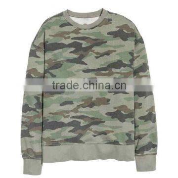 Modest Spring Men Camo Printed Sweatshirt Custom No Drawstring Blank Casual Fitted Blank Hoodies With No Labels