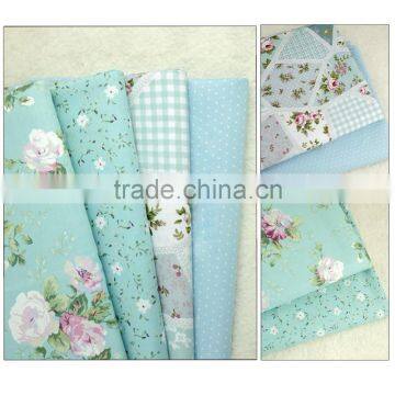Aisa Blue Series Fabric Bundles Flower Printed Cotton Fabric Comfortable Fabric