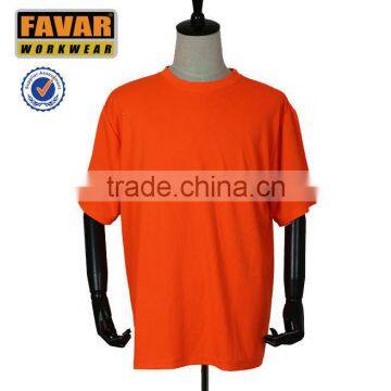 fluorescense orange shorsleeve men T-shirt Hi-vis safety t shirt