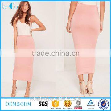 2016 fashion longline jersey midi skirt pink pictures of long skirts and tops