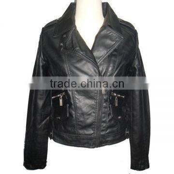 Woman hotsell PU leather jacket,spring fake leather clothing