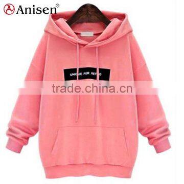 2017 manufacture pink cvc fleece xxxxl with hoodies women's wholesale sweatshirt