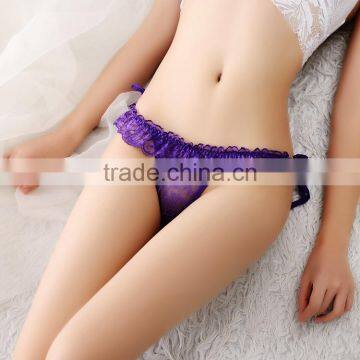 Stock Plug Size Summer Style Lace Transparent Hollow Out Girls Sey Panties G-String Thongs Briefs Women Underwear Breathable Lin photo-2