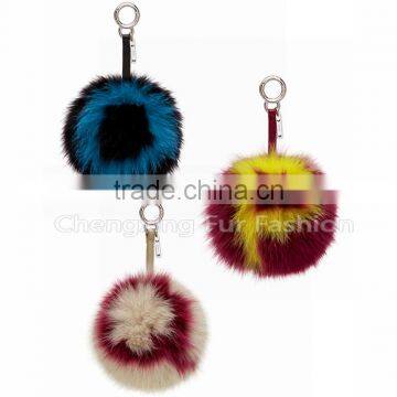 CX-R-38 Highly Genuine Fox Fur Ball Keychain Trinket Alphanumeric Bags Accessories Key Chain photo-3