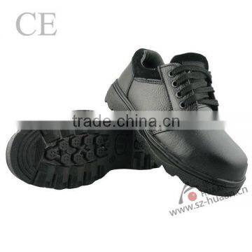 Black Senior Indian head layer cowhide PU bottom senior head layer cowhide steel toe safety shoes from Huaan