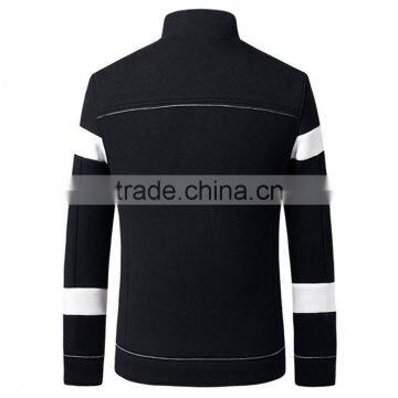 Color Block Fleece Men's Jacket Full Zipper up Bomber Jacket for Man photo-3